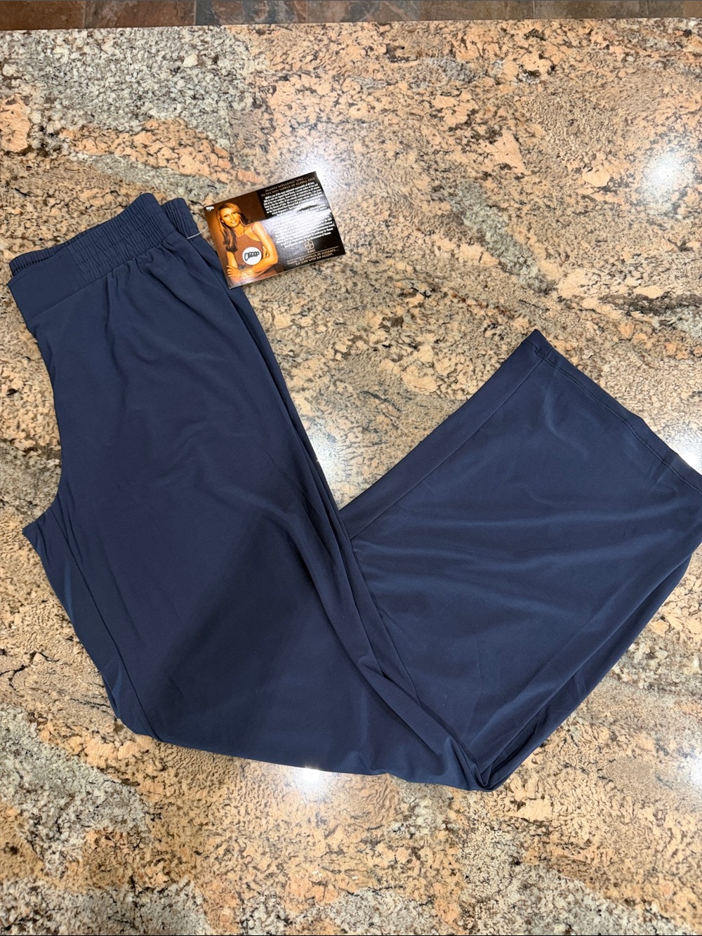 IMAN Wide-Leg Pants in Navy Blue